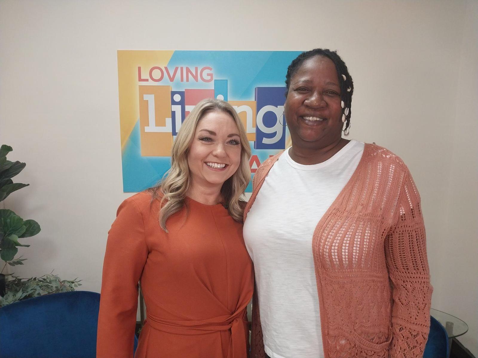 Kinna with the Riley Bernauer, hostess of Living Local