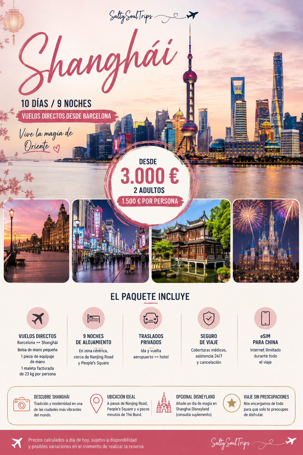 Flyer del viaje a Shanghái