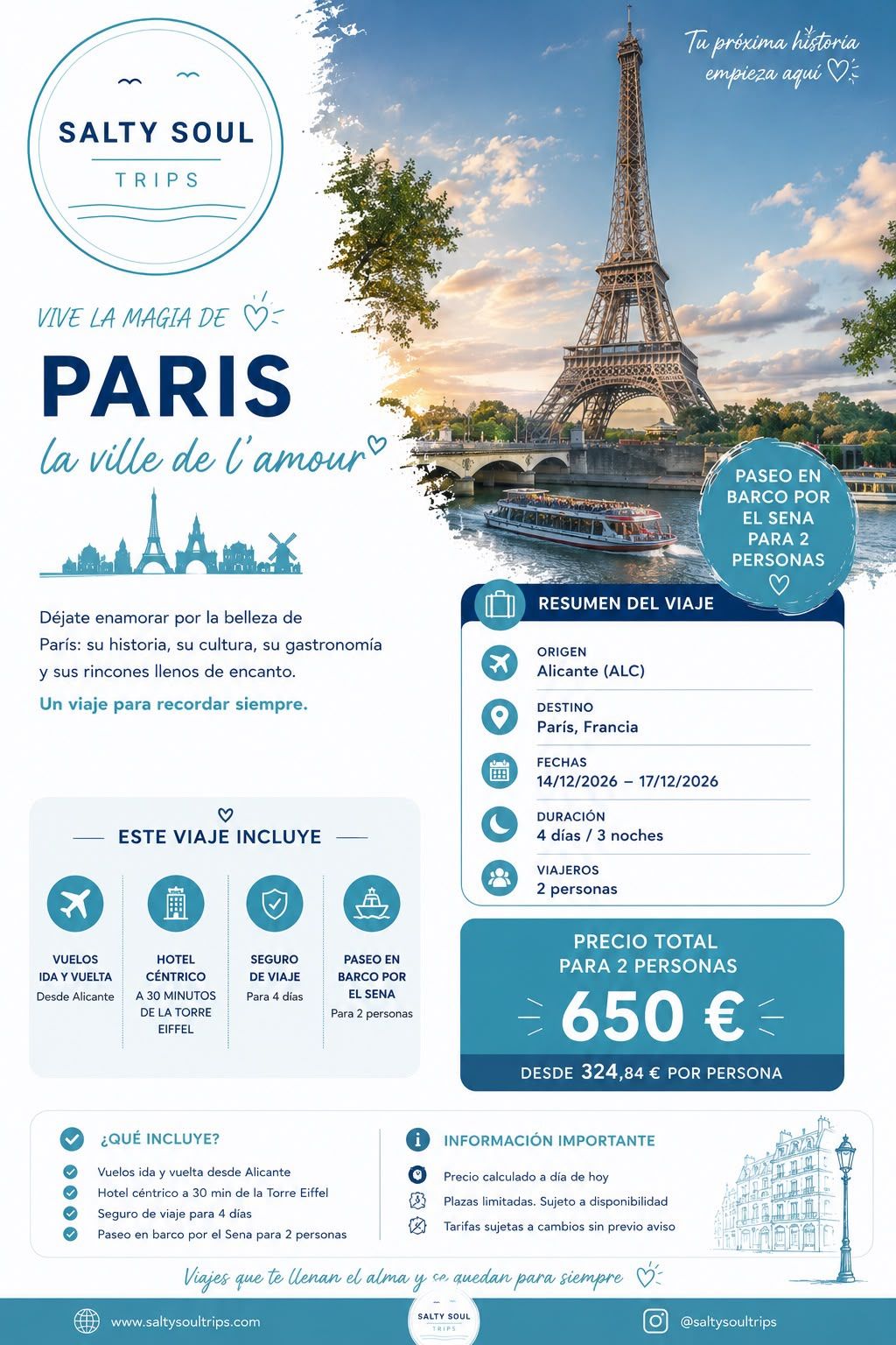 Flyer del viaje a París