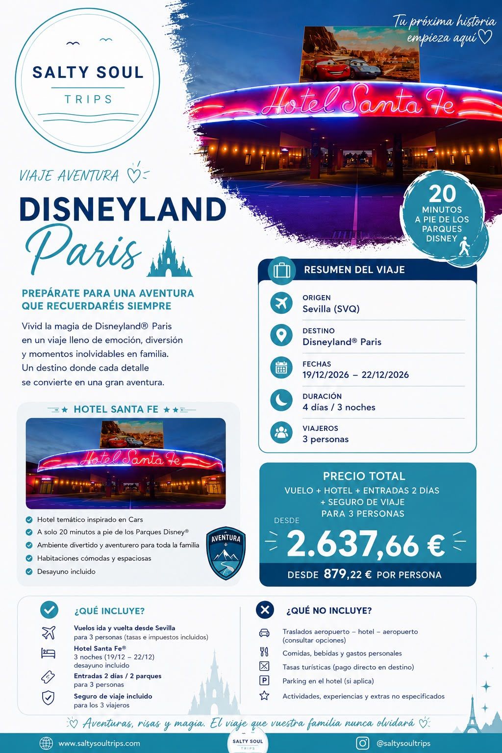 Flyer del viaje a Disneyland Paris
