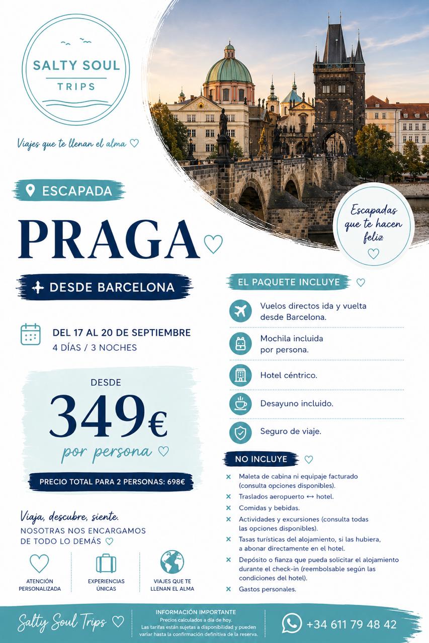 Flyer del viaje a Praga