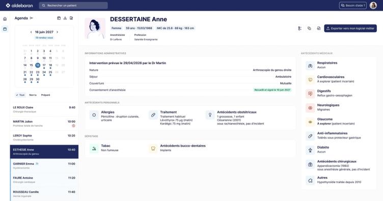 Anesthésie Aldebaran