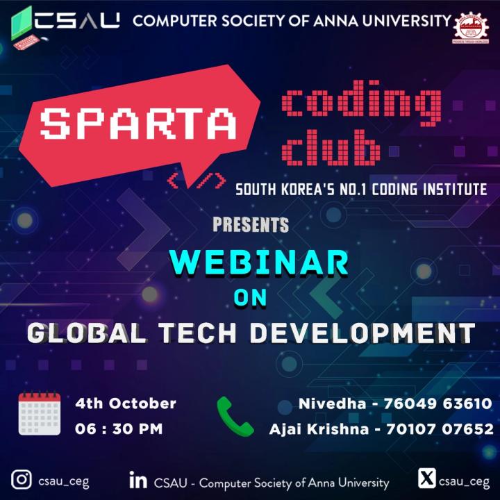 Poster for Webinar on Global Tech Development