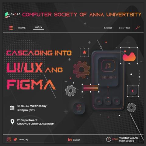 Poster for Cascading into UI/UX and Figma