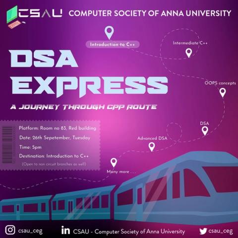 Poster for DSA Express - A Journey Through CPP Route
