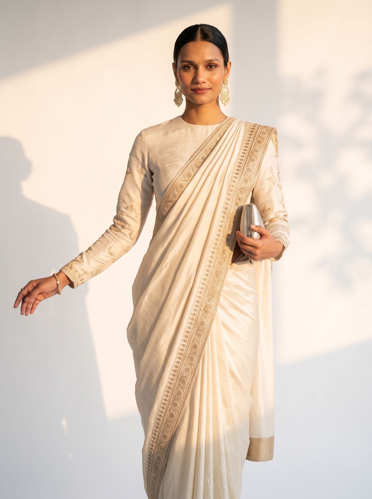 Royal Ivory Silk Saree