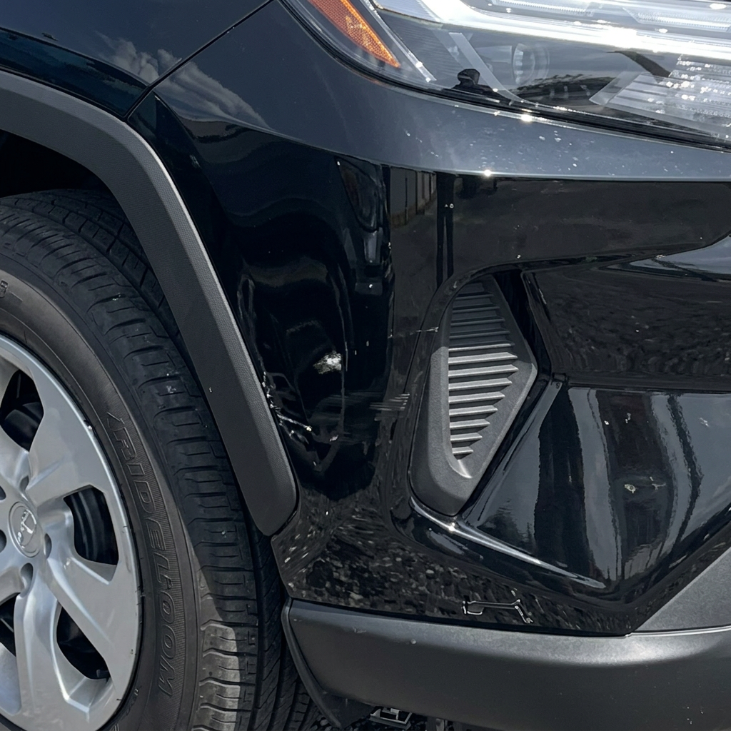 Toyota rav4 fender repair carlisle pa before at Heritage Collision & Auto Body in Carlisle, PA