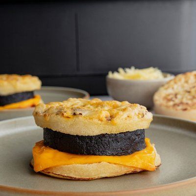 Black Pudding Cheesy Crumpets air fryer recipe