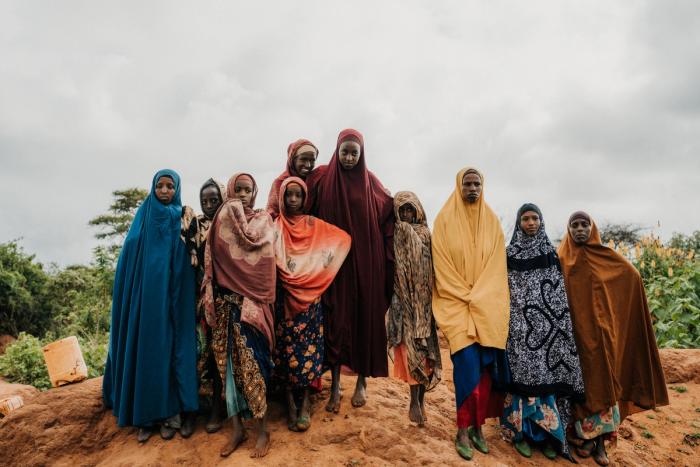 Women of a community served with clean water