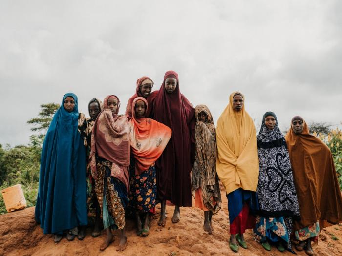 Women of a community served with clean water
