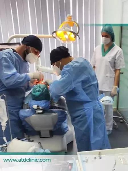 Photo of doctors working on a dental procedure in Dental Zhupa Clinic