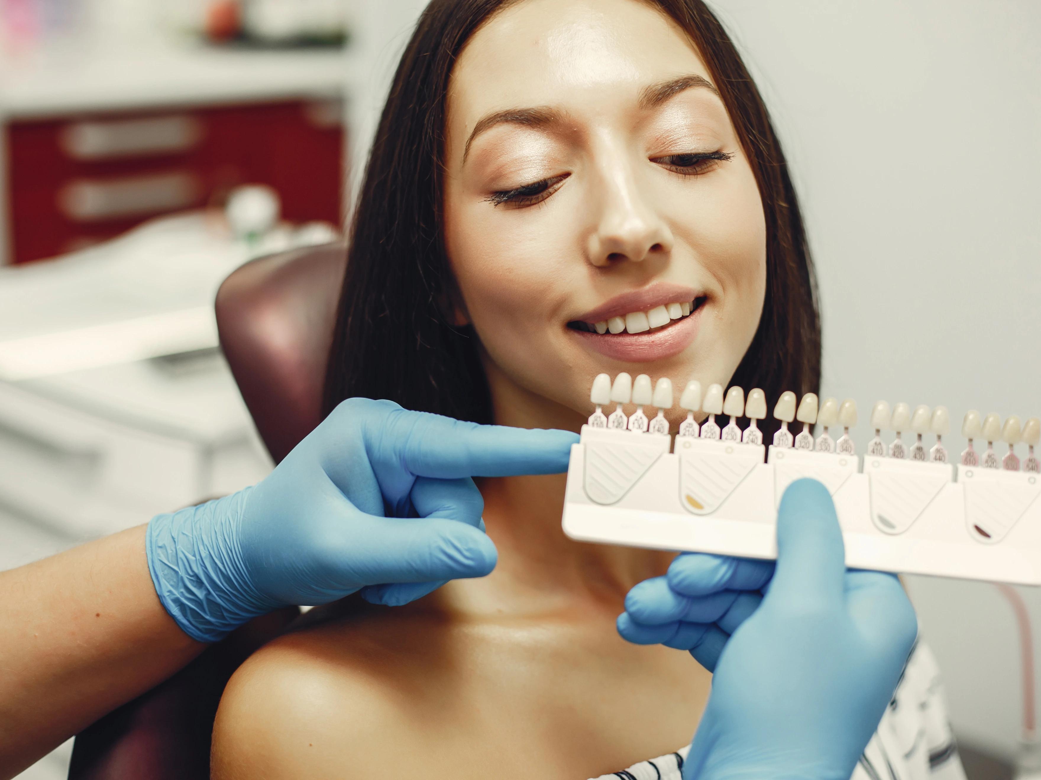Girl at dentist for Composite Veneers