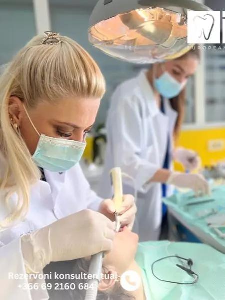 Photo of doctors working on a patient in European Dental Clinic