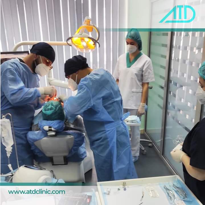 Photo of doctors working on a dental procedure in Dental Zhupa Clinic