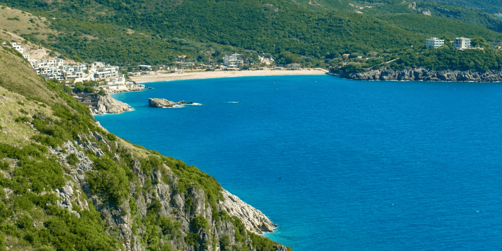 Scenic view of the Albanian coast highlighting beautiful beaches and coastal towns