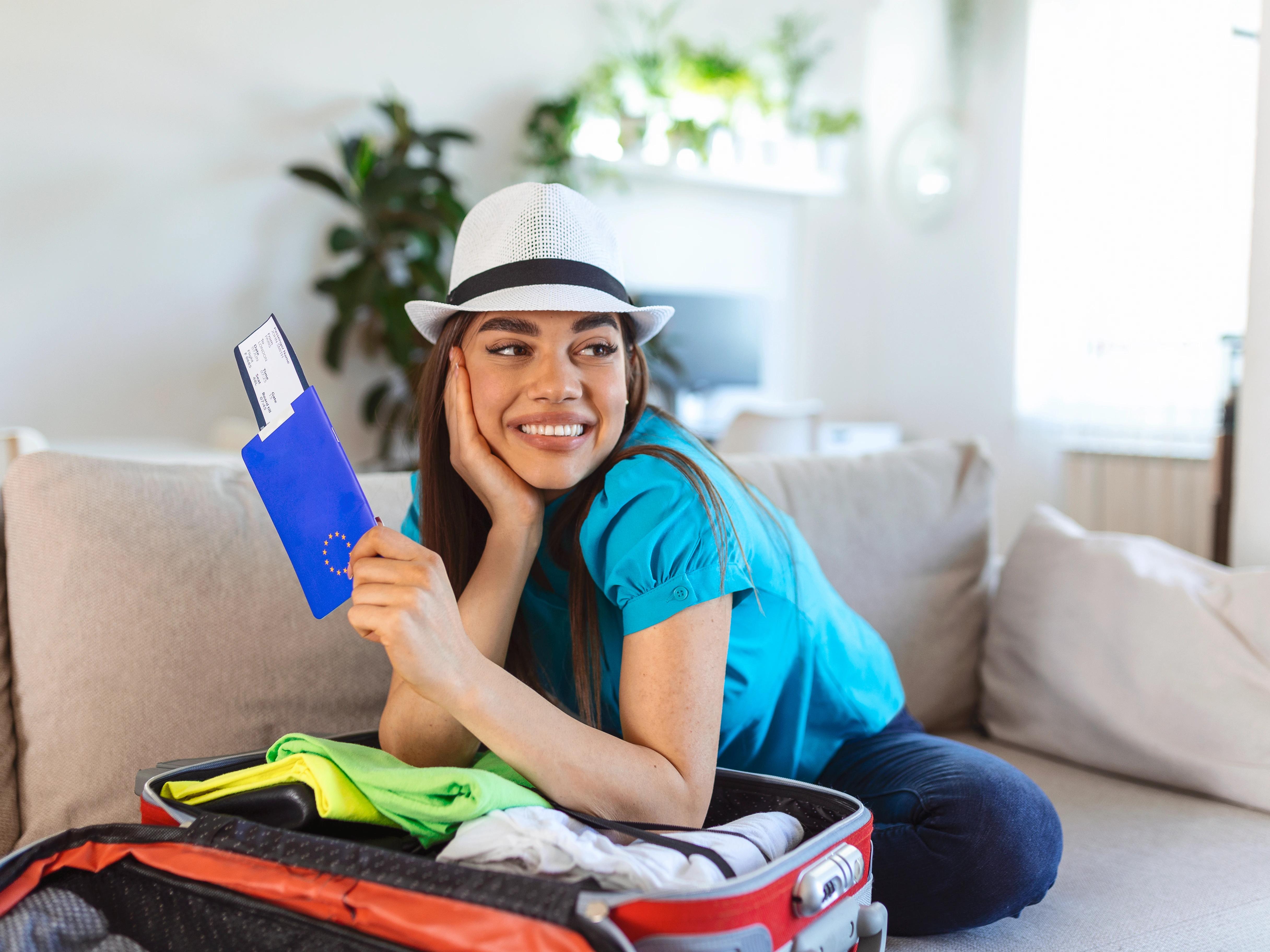 Girl ready for her dental trip