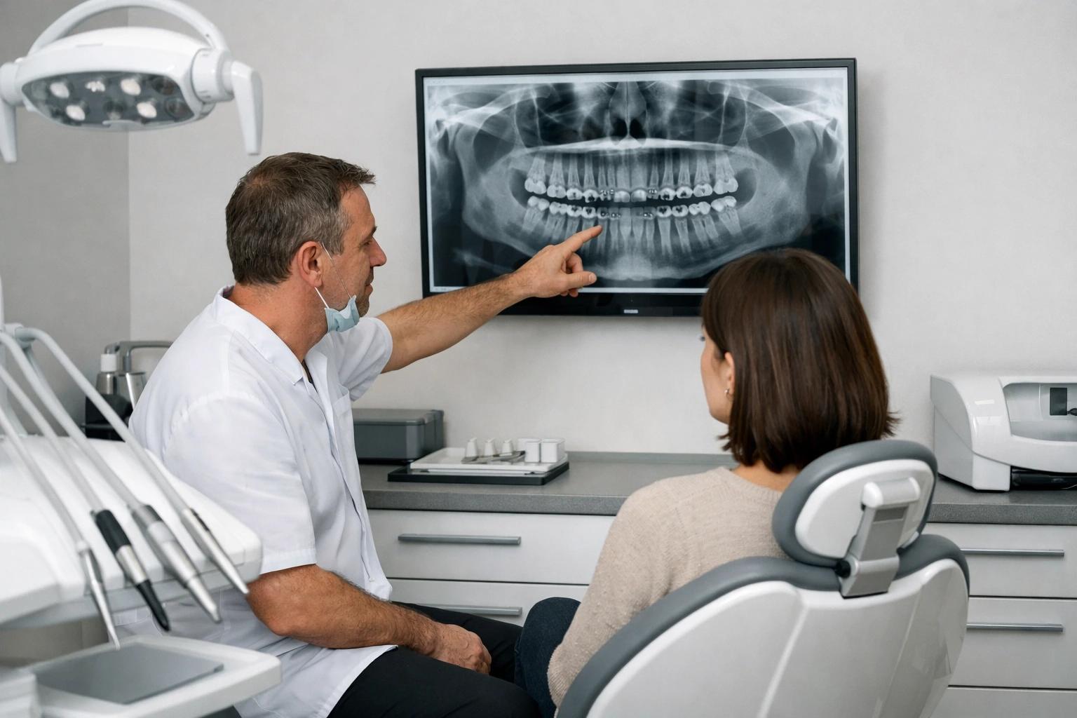 Doctor and patient during dental consultation
