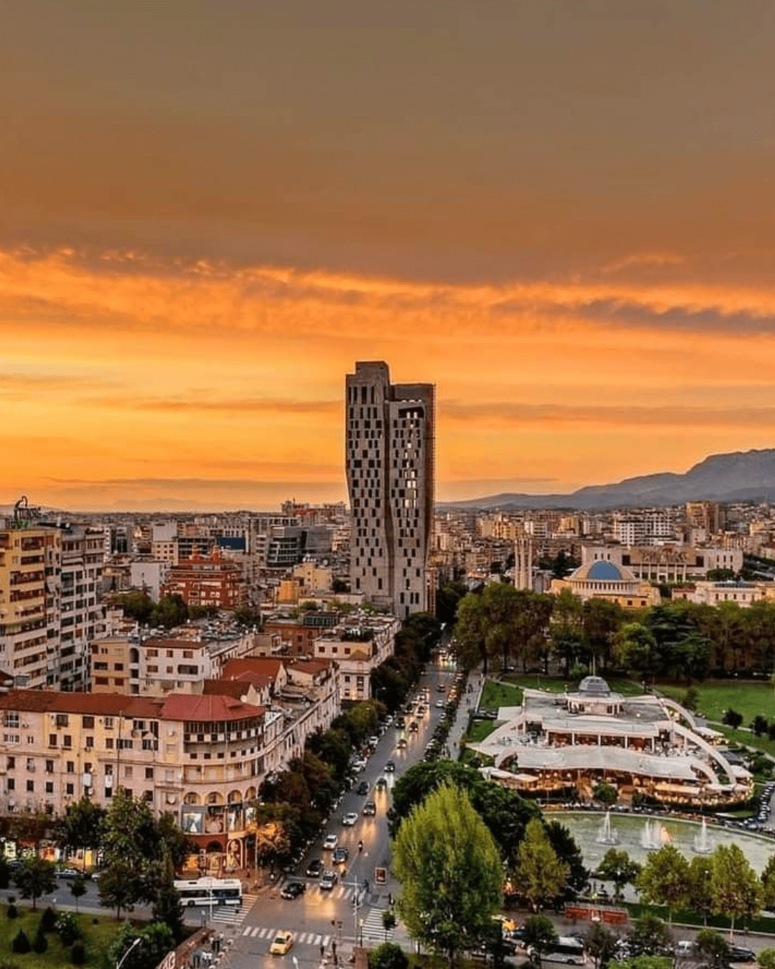 A scenic view of Tirana City