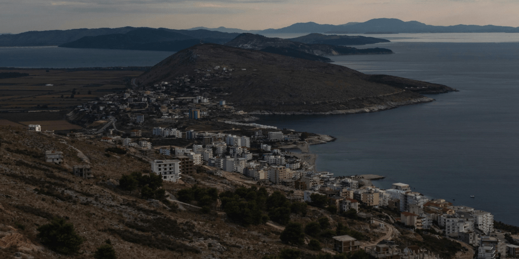 Aerial view of Albania’s stunning coastline and coastal towns