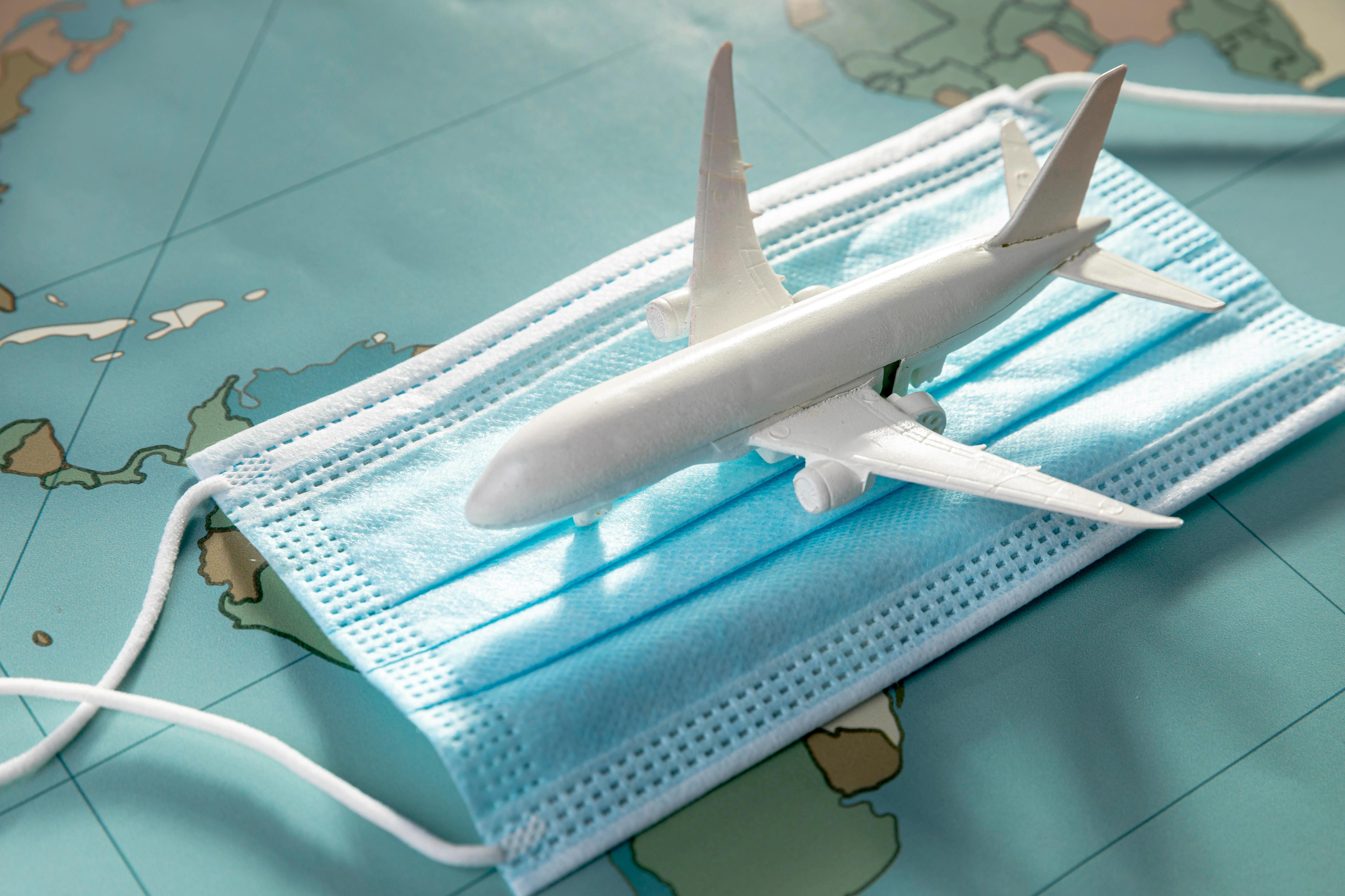 Airplane figurine medical mask