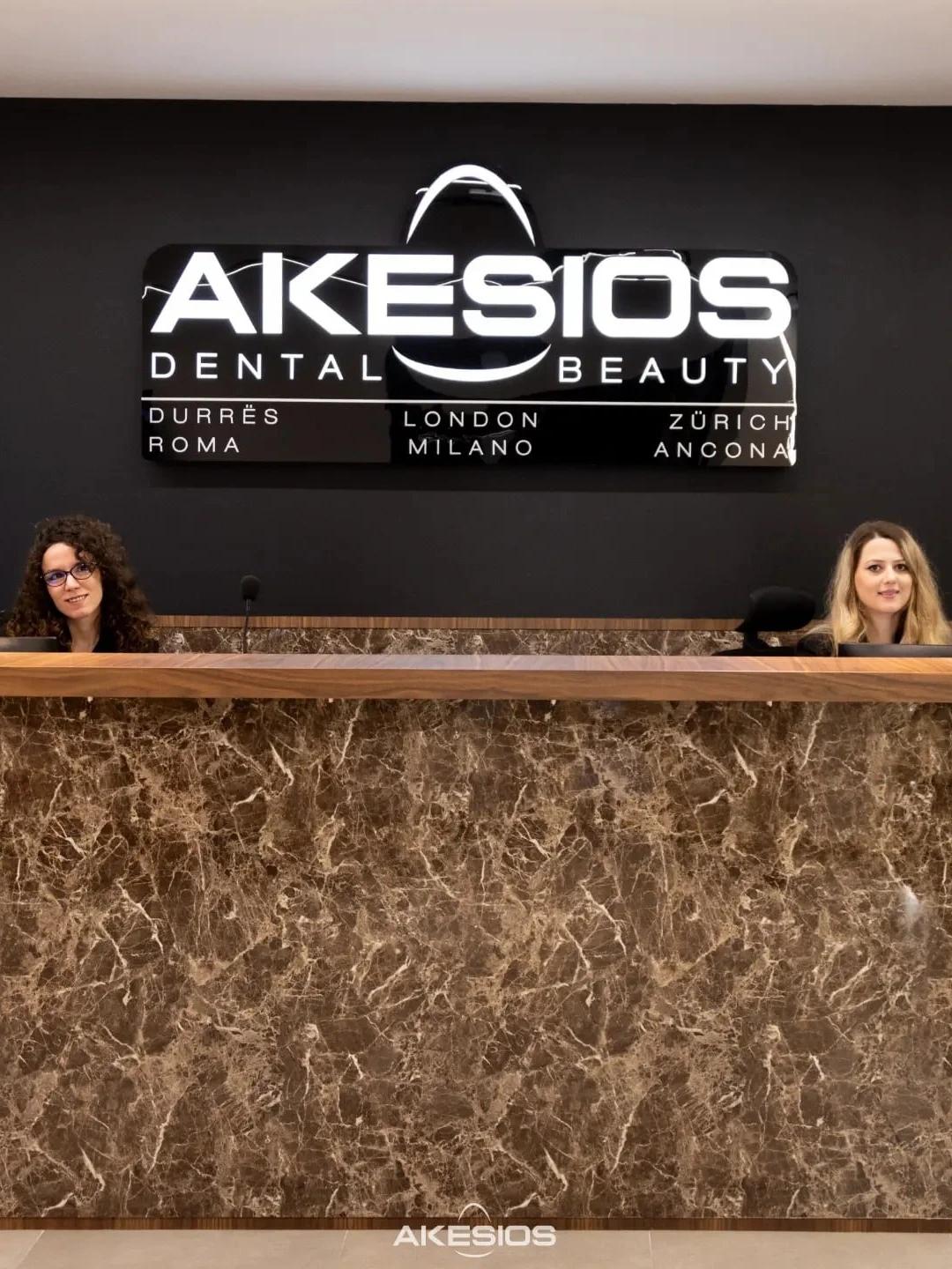 Photo of reception desk in Akesios Dental Beauty Clinic