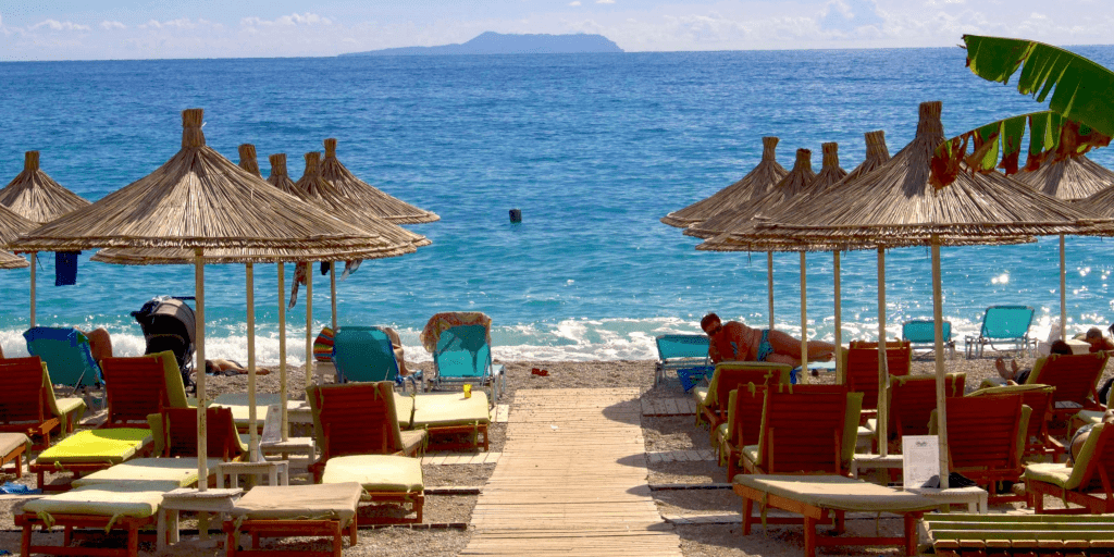 Beautiful beach in Albania, highlighting the country's appealing destinations for dental tourism