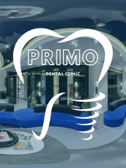 Interior photo for Primo Dental with their company logo printed over it