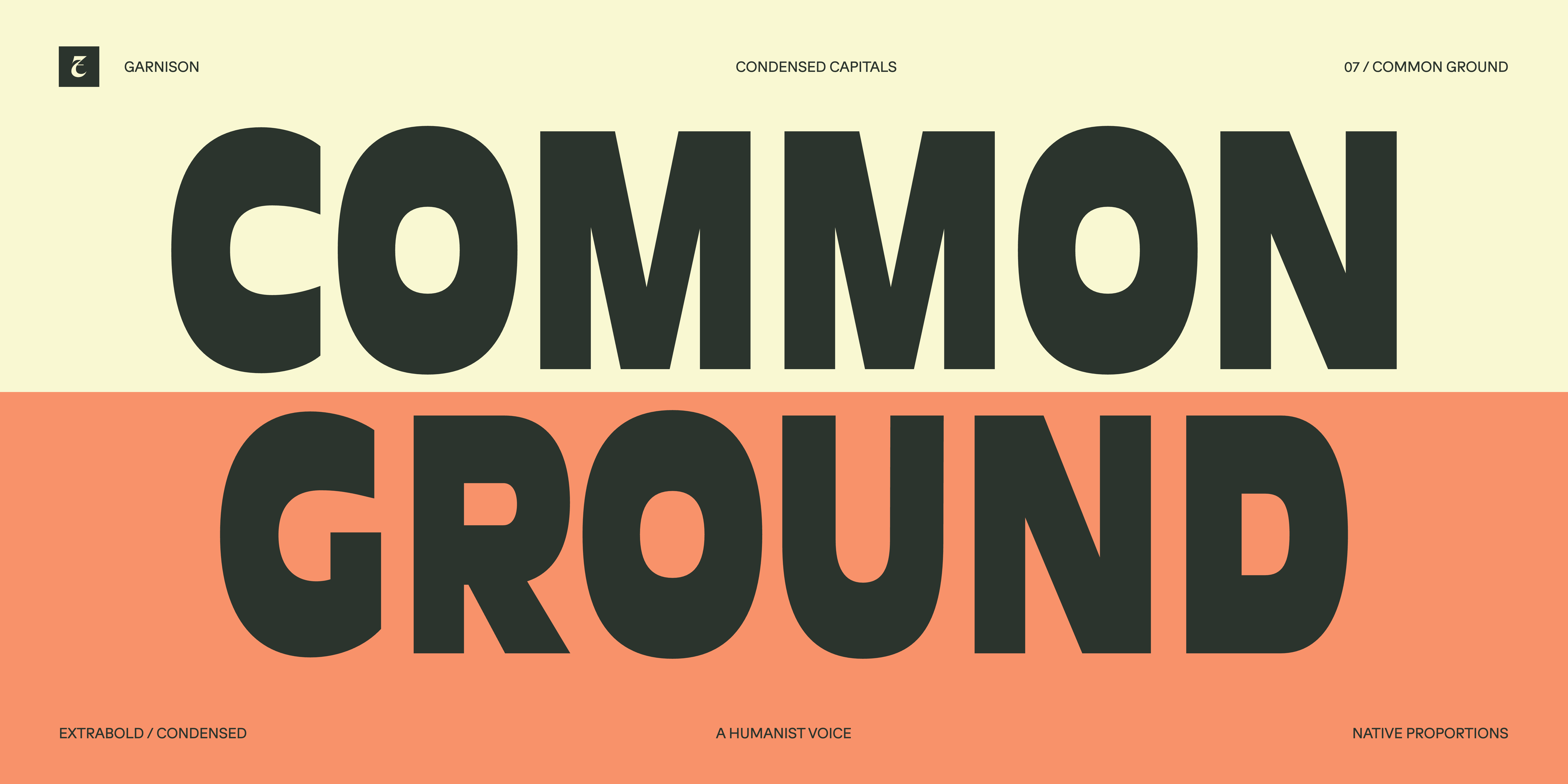 Garnison: Garnison specimen artwork — Common ground