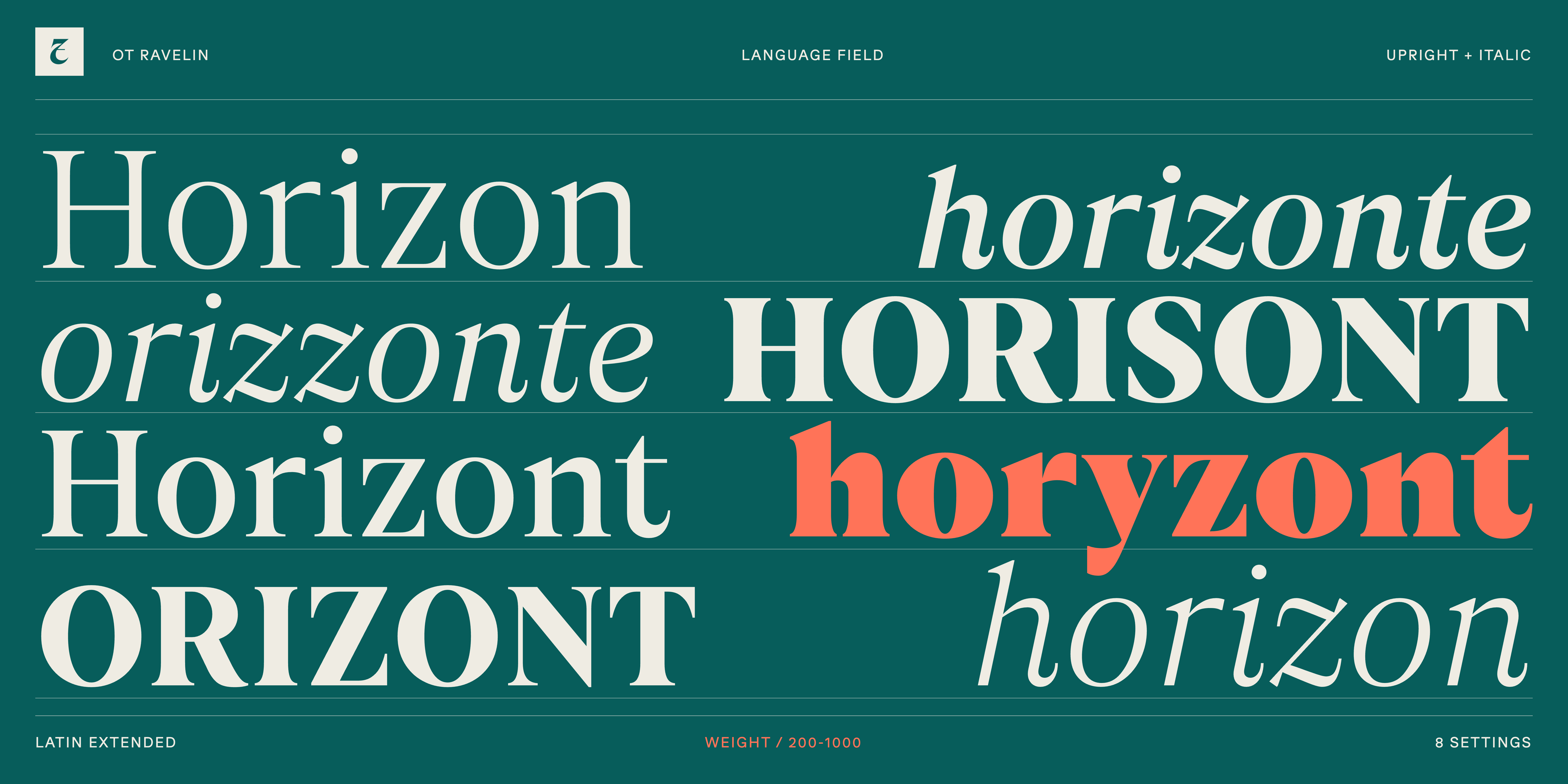 OT Ravelin: OT Ravelin specimen artwork — Contrast field
