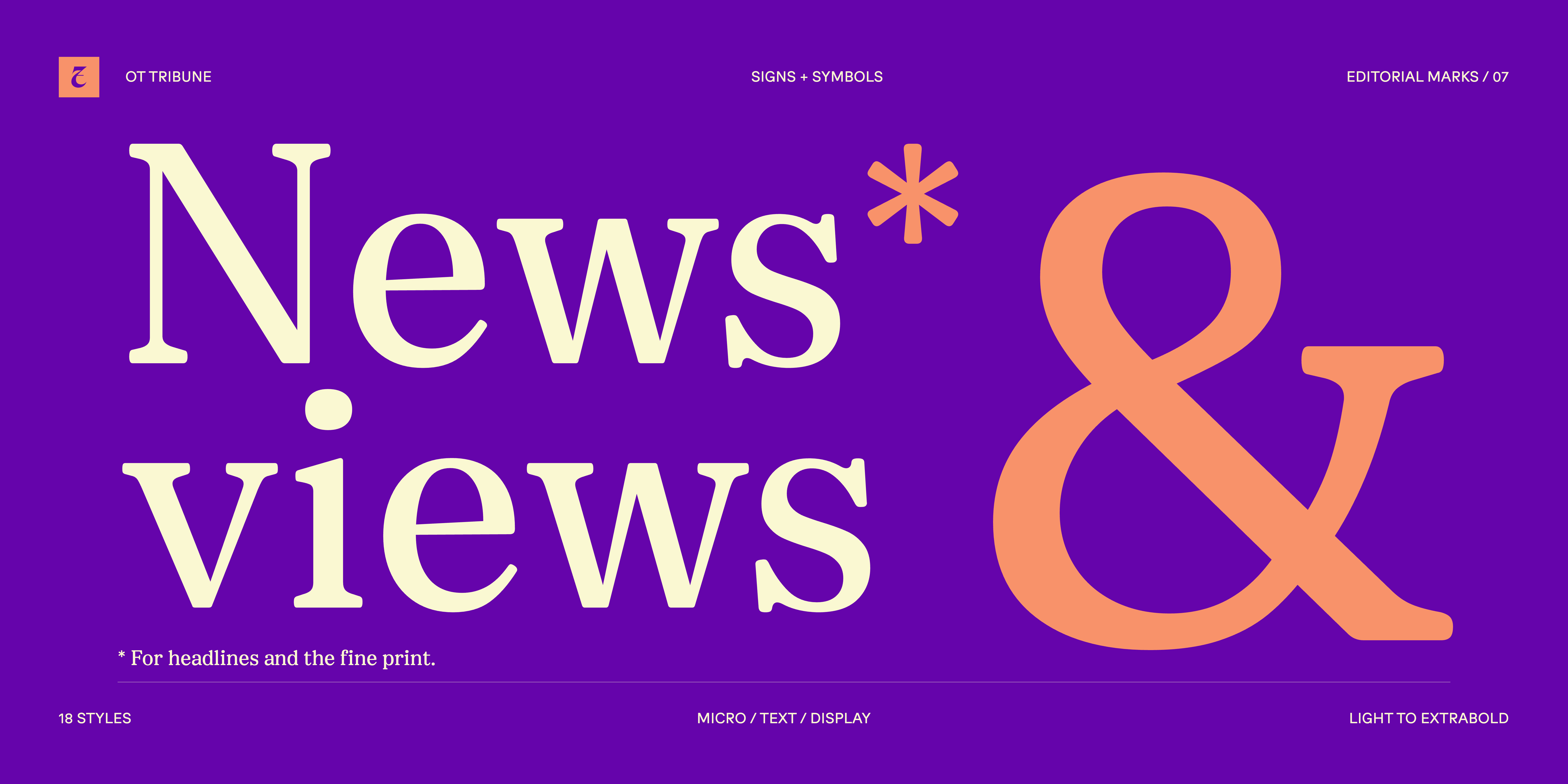 OT Tribune: OT Tribune editorial marks specimen