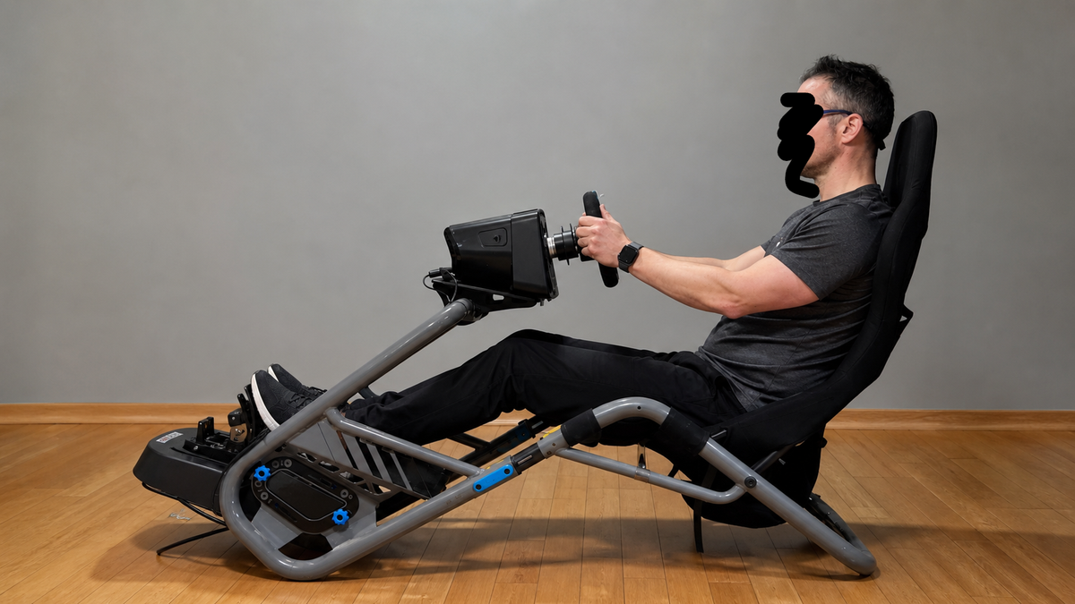 Example of proper simracing position when sitting in a seat