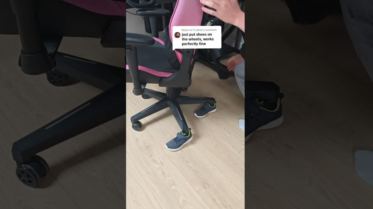 Shoes as fix for moving chair