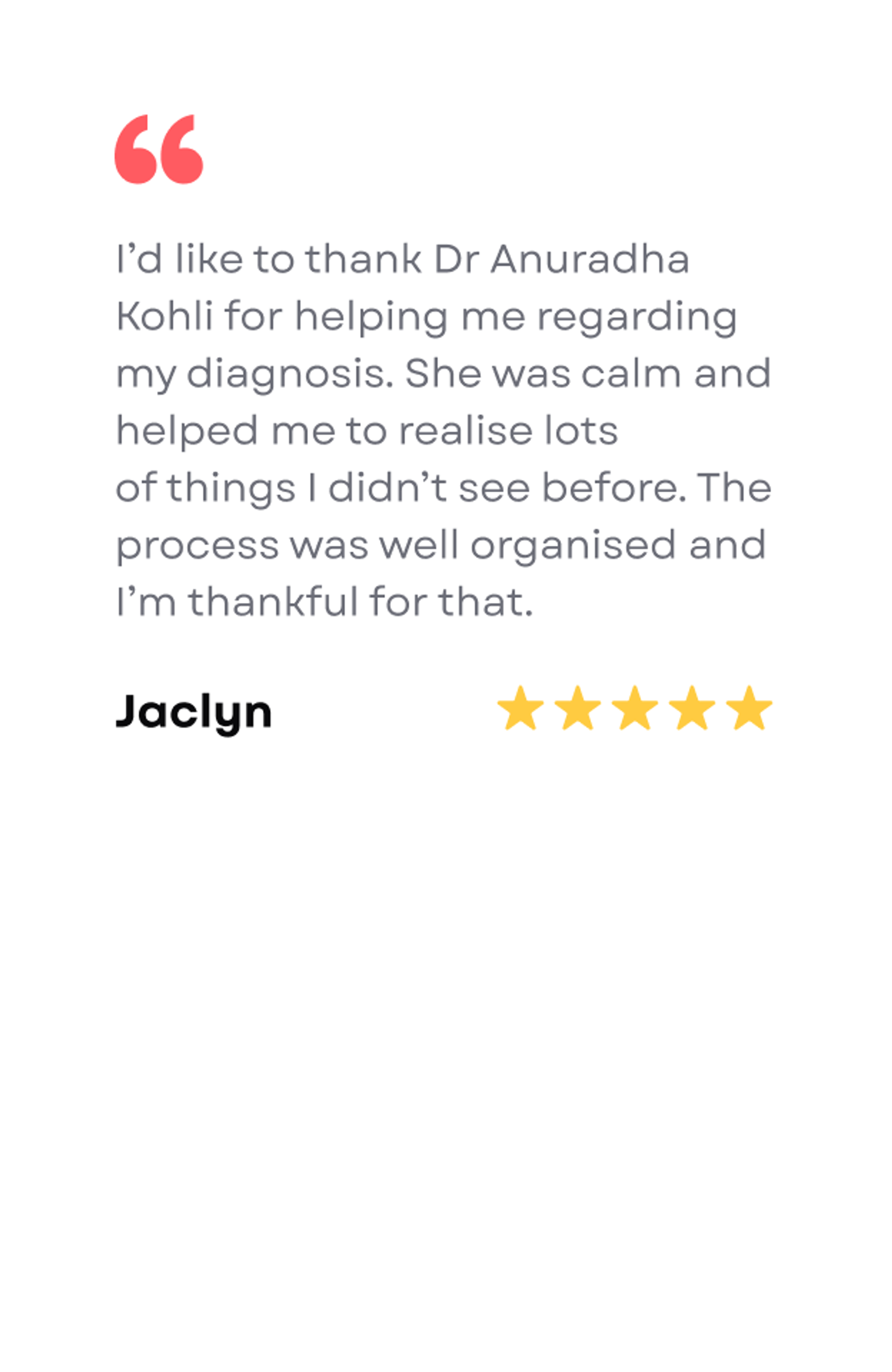   Jaclyn testimonial