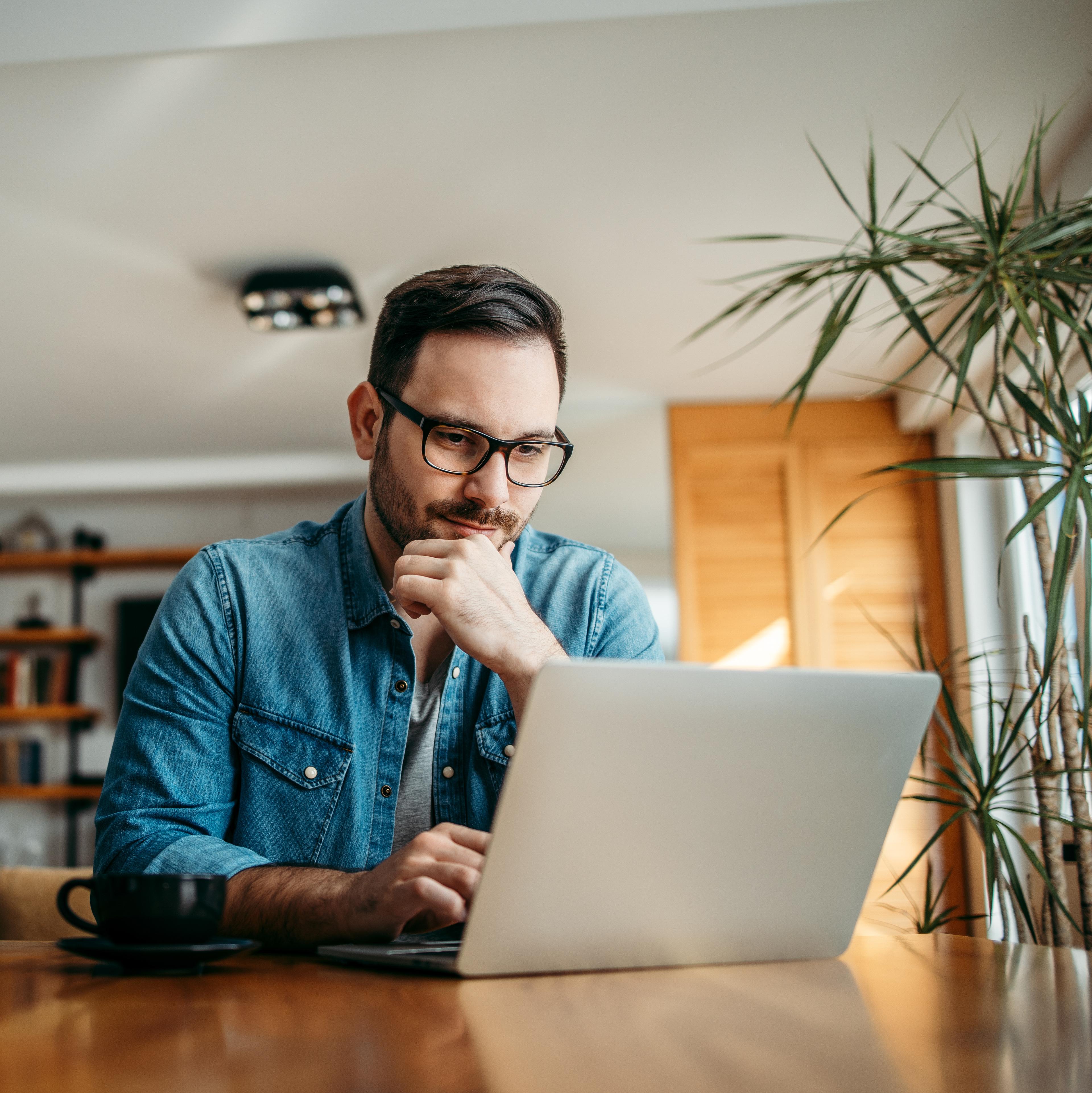 Man using laptop