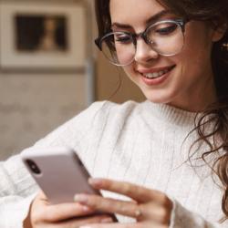 Woman looking at her phone