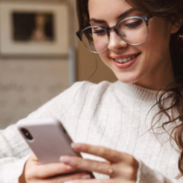 Woman looking at her phone