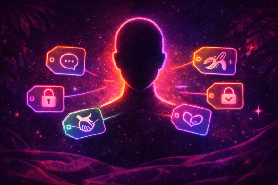 anonymous profile with compatibility tags on inclusive sex positive dating platform