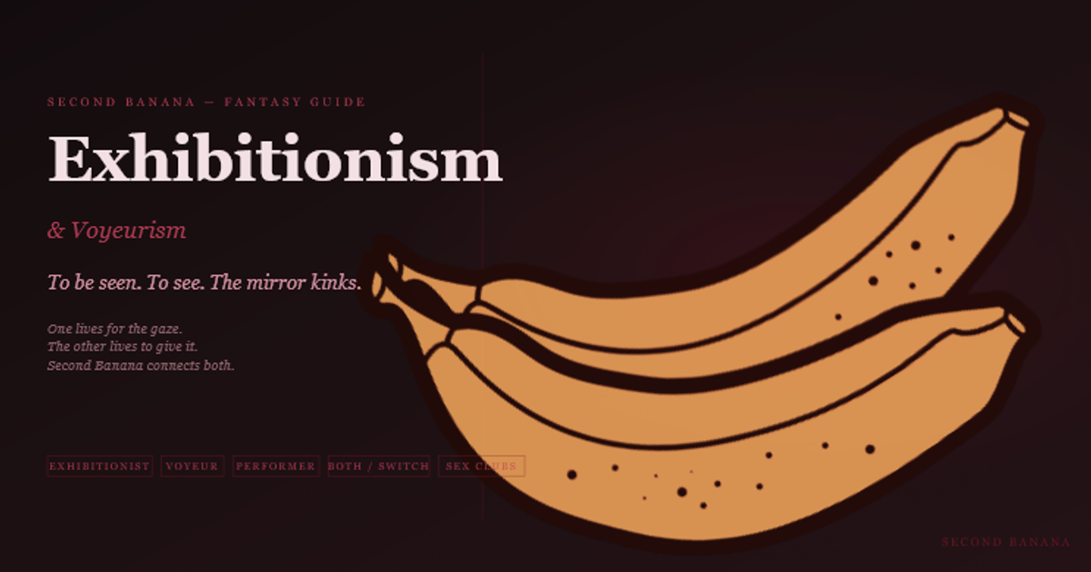 Dark editorial header image for the Second Banana exhibitionism and voyeurism guide, burgundy and rose palette. A near-black background with a deep red rule across the top. Left column reads "Exhibitionism" in large dusty rose-white serif type, with "& Voyeurism" in smaller rose italic below, then the subtitle "To be seen. To see. The mirror kinks." and the tagline "One lives for the gaze. The other lives to give it. Second Banana connects both." Tag pills along the bottom left read Exhibitionist, Voyeur, Performer, Both/Switch, Sex Clubs in deep rose. A banana illustration in warm rose-red tones lies diagonally across the right side. Second Banana branding lower right.  Full asset set complete for exhibitionism and voyeurism — article, two infographics, header. All on template, all Sanity-ready. Degradation and praise next?Exhib voyeur headerImage · SVG DownloadYou said: any ideas for next kink?any ideas for next kink?May 23Claude responded: Based on where the series sits and what's missing, here are the strongest candidates:Based on where the series sits and what's missing, here are the strongest candidates: Degradation and praise kink — the paired piece I flagged earlier. Same mirror logic as exhib/voyeur: one gets off on being reduced, the other on being elevated. The psychology is genuinely fascinating because they seem like opposites but often coexist in the same person, and both are about the same underlying mechanism — the erotic charge of having your worth narrated by someone else. Strong research backbone, natural internal links to CNC and cuckolding. My first choice. Age gap dynamics — high search volume, almost no serious content exists, and the psychology is more nuanced than the cultural conversation acknowledges. Covers both directions (older dominant/younger submissive and the reverse), the daddy/mommy dynamic as distinct from literal age gap, the specific appeal on each side. Sensitive but manageable in the same register as CNC. Orgasm control and denial — edging, ruined orgasm, chastity outside the cuckolding context. Sits at the intersection of D/s, sensation play, and power exchange. Less shame than most pieces in the series, very practical, connects naturally to the chastity dimension of cuckolding and to primal play. Would be a relatively quick write with a strong tag-mapping payoff. Rope and restraint / Shibari — bondage is the entry point for a huge number of people into kink more broadly, and almost no content treats it with the seriousness it deserves as both an art form and a psychological practice. Connects to CNC, D/s, sensation play. The visual dimension also makes for strong infographics. My instinct is degradation and praise first — it's the most psychologically rich and the mirror structure is proven to work. Then orgasm control, then rope. Age gap can wait until the series has more authority built up. What's your read?You said: let's do age gap firstlet's do age gap firstMay 23Claude responded: Good call — and the timing is right.Good call — and the timing is right. The cultural conversation around age gap is particularly muddled right now, which means the gap between what actually exists in the research and what people assume is wider than usual. That gap is where the best pieces in this series live. A few structural decisions before I write: The two directions need equal treatment Older dominant/younger submissive gets all the cultural attention — and most of it is negative. Younger dominant/older submissive is almost entirely absent from the public conversation despite being a significant and well-established dynamic with its own distinct psychology. The piece needs to give both equal space without treating one as the "normal" version and one as the curiosity. The daddy/mommy dynamic is adjacent but distinct DD/lg and MD/lb carry their own specific psychology — the regression dimension, the caretaking dynamic, the specific vocabulary — that goes beyond age gap proper. The piece should name it, explain the distinction clearly, and link to a future dedicated piece rather than trying to absorb it. Same treatment as the hotwife/cuck and breeding/creampie distinctions. The shame section is doing different work here The shame around age gap kink isn't primarily about the sexual practice — it's about the cultural anxiety around actual age gap relationships, which bleeds into the fantasy in ways that need untangling. The piece needs to separate "the cultural critique of exploitative age gap relationships" from "the erotic psychology of age gap fantasy," because conflating them is exactly what produces the shame and exactly what the piece should dismantle. Tone Warmer than CNC, closer to exhib/voyeur. Less forensic rehabilitation, more honest celebration of a dynamic that is far more widely held than the culture admits. Writing now.Check docx skillCheck docx skillGood. Writing now.Ran 2 commands, created a file, read a fileRan 2 commands, created a file, read a fileDone. A few notes on the structural decisions: The opening section lands the exploitation distinction in two paragraphs and then moves on permanently. No repeated caveating, no returning to it as a disclaimer. One honest acknowledgment, then the piece treats its subject with full respect. The two-directions section gives equal space to both dynamics but doesn't treat them as symmetrical — the older dominant/younger partner section is longer because the cultural baggage is heavier and needs more active untangling. The younger dominant/older partner section is tighter because there's less received narrative to work against and the psychology speaks more directly for itself. The daddy/mommy section does exactly what we discussed — names it, draws the distinction cleanly, holds it for a future piece. The internal link placeholder is there to activate when that article is written. The shame section focuses on social shame rather than personal shame, which is the correct diagnosis for this kink specifically. It names both sides' experience of that shame without treating either as the primary victim. The evolutionary psychology section uses Buss's cross-cultural work as one explanatory frame among several rather than the whole story — appropriate given that the reverse dynamic doesn't fit the evolutionary account, which is itself a useful signal that something more complex is going on. Infographics and header next?Age gap dynamics guideDocument · DOCX DownloadYou said: two infographics pleasetwo infographics pleaseMay 23Claude responded: On it.On it. Infographic 1: The two directions — older dominant/younger partner on one side, younger dominant/older partner on the other, with what each side is seeking mapped clearly for both positions in each direction. Four quadrants of psychology in one visual. Does the educational job the piece's most distinctive structural contribution makes in text. Infographic 2: The experience gap map — a visual axis running from less experienced to more experienced, showing what each position offers and seeks, with the specific erotic charge of the asymmetry labelled at the centre. Practical, tag-mappable, helps readers locate themselves on the spectrum.Created 2 files, ran a command, read a fileCreated 2 files, ran a command, read a fileBoth at 1200×630.  Alt text — Infographic 1: Two Directions, Four Psychologies  Dark burgundy editorial infographic titled "Two Directions. Four Psychologies." with subtitle "What each side is seeking — in both directions of the dynamic." A four-quadrant grid divided by vertical and horizontal lines. Column headers: Older Dominant / Younger Partner (left) and Younger Dominant / Older Partner (right). Row labels: Older Partner (top) and Younger Partner (bottom). Top-left card: What the older dominant seeks — vitality and freshness of perspective, the pleasure of being genuinely chosen, mentorship and guiding dimension, authority that feels natural, the specific charge of experience asymmetry. Tagged: Older Seeking Younger. Top-right card: What the younger dominant seeks — authority over someone with more experience, the charge of reversing the social default, proof of confidence and self-possession, being deferred to by someone who could mentor them. Tagged: Younger Dominant. Bottom-left card: What the younger partner seeks — experience and emotional maturity, groundedness and clarity, quality of attention that differs from same-age, authority backed by demonstrated experience. Tagged: Younger Seeking Older. Bottom-right card: What the older partner (sub) seeks — release from lifelong social authority, being directed by someone who surprises them, the role reversal from every other context, freshness of energy directing their experience. Tagged: Older Submissive. Bottom note: Both directions are legitimate. Second Banana branding lower right.   Alt text — Infographic 2: The Experience Gap  Dark burgundy editorial infographic titled "The Experience Gap" with subtitle "The asymmetry isn't the problem. For many people, it's precisely the point." A horizontal gradient axis runs from Less (left, pale rose) to More (right, deep burgundy), labelled: Experience, authority, groundedness, life navigation. Three cards are positioned along the axis. Left card — Less experienced, typically younger: offers vitality, openness, fresh engagement, peak desirability energy; seeks groundedness, authority backed by track record, quality of experienced attention, mentorship dimension. Tagged: Younger Seeking Older. Centre card — The Erotic Charge of the gap itself: the asymmetry is not incidental, it is the content. For the less experienced: the pleasure of encountering genuine competence. For the more experienced: the pleasure of having something genuinely valuable to offer. Tagged: Experience Gap Important. Right card — More experienced, typically older: offers groundedness, emotional maturity, deliberate attention, mentorship capacity; seeks vitality, fresh perspective, being genuinely chosen, receptive engagement. Tagged: Older Seeking Younger. Bottom note: The gap produces a specific erotic texture that same-age dynamics don't have. Second Banana branding lower right. Age gap infographic 1 directionsImage · SVG DownloadAge gap infographic 2 experience gapImage · SVG DownloadDownload allYou said: hero pleasehero pleaseMay 23Claude responded: Done.Created a file, ran a command, read a fileCreated a file, ran a command, read a fileDone. Clean two-line break — "Age Gap" bold cream on line one, "Dynamics" italic rose below. The tagline does the piece's most important single job in two lines: names the cultural assumption and immediately reframes it. Alt text:  Dark editorial header image for the Second Banana age gap dynamics guide, burgundy and rose palette. A near-black background with a deep red rule across the top. Left column reads "Age Gap Dynamics" across two lines in dusty rose-white and rose italic serif type, with the subtitle "Experience. Authority. The gap itself." and the tagline "The asymmetry is not the problem. For many people, it's precisely the point." Tag pills along the bottom left read Age Gap, Older Dominant, Younger Dominant, Experience Gap in deep rose. A banana illustration in warm rose-red tones lies diagonally across the right side. Second Banana branding lower right.  Full asset set complete for age gap dynamics — article, two infographics, header. All Sanity-ready, all on template. What's next — degradation and praise, or something else?Age gap headerImage · SVG DownloadYou said: next kink?next kink?May 23Claude responded: Based on where the series sits, here's how I'd stack the remaining queue:Based on where the series sits, here's how I'd stack the remaining queue: Do next: Degradation and praise kink The mirror-image structure is proven now from exhib/voyeur. Degradation and praise are genuinely opposite ends of the same mechanism — the erotic charge of having your worth narrated by someone else — which makes them more naturally paired than almost anything else in the series. The degradation side connects directly back to cuckolding and CNC. The praise side connects to age gap dynamics and the mentorship dimension. Together they form a bridge piece that links the heavier earlier content to the lighter dynamics coming up. Strong research backbone from the BDSM psychology literature. The shame around degradation is real and specific and worth addressing directly. After that: Orgasm control and denial — edging, ruined orgasm, chastity as a standalone dynamic outside the cuckolding context. Relatively quick write, very high search volume, natural internal links to CNC, D/s, and breeding. Lower shame barrier so the tone can be warmer and more practical. Rope and restraint / Shibari — the entry point for a huge number of people into kink. Two distinct pieces probably: one on bondage psychology and practice broadly, one specifically on Shibari as an art form and relational practice. The visual dimension makes for the strongest infographics in the series. Primal play — predator/prey, the below-social-layer engagement that connects to breeding, CNC, and D/s. Shorter piece, more philosophical, different register from anything else in the series. DD/lg and MD/lb — already flagged for a dedicated piece in the age gap article. Should come after the foundational D/s content is established. Degradation and praise first — ready to write?You said: yup let's do the degradation and praiseyup let's do the degradation and praiseMay 23Claude responded: Before writing — one structural question worth being explicit about:Before writing — one structural question worth being explicit about: The mirror framing works for exhib/voyeur because the two orientations genuinely seek each other directly and symmetrically. Degradation and praise are related but the pairing is slightly different — they're not quite seeking each other the way an exhibitionist seeks a voyeur. A degradation dynamic requires a dominant who degrades and a submissive who receives it; a praise dynamic (also called affirmation kink or good girl/boy dynamic) requires a dominant who affirms and a submissive who craves that affirmation. The submissive in both cases is seeking the same underlying thing — having their worth narrated by someone else — but the direction of that narration is opposite. So the structure I'm thinking: Open with the shared mechanism — the erotic charge of having your worth defined by another person, which underlies both. This is the piece's most distinctive insight and earns the pairing. Then split into two full treatments — degradation first because it needs more rehabilitation work, praise second because it's lighter and often misunderstood as simple rather than as the specific and demanding dynamic it actually is. The overlap section — people who hold both, which is more common than expected. The dominant who both degrades and praises within the same scene, calibrating between the two based on the submissive's response, is doing something sophisticated that deserves its own treatment. The shame section — almost entirely on the degradation side. Praise kink carries almost no cultural shame, which is itself worth noting as a contrast. The connection to the rest of the series — natural links to CNC, cuckolding, age gap, and the forthcoming D/s content. Tone: forensic for the degradation section, warmer for praise, integrated for the overlap. Happy with that, writing now.Ran 2 commands, created a file, read a fileRan 2 commands, created a file, read a fileDone. A few notes on the structural decisions: Opening with the shared mechanism rather than either orientation individually is the piece's most important structural choice — it establishes the pairing as genuine rather than arbitrary and sets up the overlap section as a natural landing point rather than an afterthought. The degradation section is longer and more forensic because the cultural rehabilitation work is heavier. The praise section is shorter and warmer because it needs no defence — which itself makes a structural argument about the asymmetry of cultural shame around the two orientations. The dominant's perspective section is the first extended treatment of the dominant's experience in the series. It's here because both dynamics live or die on the dominant's specific capacities in a way that's more pronounced than in most other pieces — a dominant who can't genuinely deliver degradation or who produces hollow praise undermines the scene more completely than comparable failures in other dynamics. The shame section is placed at section 6 rather than earlier because by that point the piece has done enough psychological groundwork that the argument lands as confirmation rather than as the opening move. The contrast between praise kink's cultural acceptability and degradation kink's cultural hostility is the sharpest version of the "shame is misplaced" argument in the series. Infographics and header next?Degradation praise kink guideDocument · DOCX DownloadYou said: 2 infographics plz2 infographics plzMay 23Claude responded: On it.On it. Infographic 1: The shared mechanism diagram — a vertical axis running from Degradation (bottom, diminishment) through the centre (the dominant's voice / the narration of worth) to Praise (top, elevation), showing that both orientations are expressions of the same underlying sensitivity. The psychological mechanisms of each mapped symmetrically outward from the centre. Does the piece's most distinctive structural insight visually. Infographic 2: The practical map — a quadrant showing the four positions (submissive receiving degradation, submissive receiving praise, dominant delivering degradation, dominant delivering praise) with what each position requires, what it offers, and the relevant tags. Practical, role-mappable, helps readers locate themselves before writing their post.Created 2 files, ran a command, read a fileCreated 2 files, ran a command, read a fileBoth at 1200×630.  Alt text — Infographic 1: The Shared Mechanism  Dark burgundy editorial infographic titled "The Shared Mechanism" with subtitle "Both orientations. One underlying charge. The direction is opposite. The mechanism is the same." A vertical gradient axis runs from Degradation (bottom, deep burgundy) through a central glowing node labelled "The Dominant's Voice" to Praise (top, pale rose-white). Left side shows the three degradation mechanisms with connector lines from the axis: Psychological escape (surrender of the performing self), Intensity routing (aversive charge through erotic channel), Neurochemical altered state (shame arousal and adrenaline cascade). Labelled Degradation kink — the erotic charge of being diminished. Tagged: Degradation Kink. Right side shows three praise mechanisms: Dopamine reward activation (authoritative praise hits differently), Submission through acceptance (yielding to the dominant's assessment), Being seen as sufficient (definitively, authoritatively, erotically). Labelled Praise kink — the erotic charge of being elevated. Tagged: Praise Kink. Right panel describes the overlap: both in one person — skilled dominants use both deliberately, the contrast amplifies the charge of each. Tagged: Both/Switch. Second Banana branding lower right.   Alt text — Infographic 2: The Four Positions  Dark burgundy editorial infographic titled "The Four Positions" with subtitle "What each position requires, what it offers, and where to find it on Second Banana." A four-quadrant grid with column headers Degradation and Praise, and row labels Dominant and Submissive. Top-left: Dominant who degrades — the most demanding position, requires genuine comfort with specific language, ability to deliver without breaking frame, attentiveness to genuine versus in-scene distress, security in the consensual context. Note: not everyone can do this well. Tagged: Dominant Who Degrades. Top-right: Dominant who praises — precision matters more than enthusiasm, requires calibration not hollow or excessive, authority that makes praise land differently, knowing when to praise and when to withhold. Note: hollow praise breaks the scene. Tagged: Dominant Who Praises. Bottom-left: Submissive receiving degradation — a robust sense of self required not absent, capacity to hold language within erotic frame, clear vocabulary limits, aftercare planned in advance. Tagged: Degradation Kink and Aftercare Important. Bottom-right: Submissive receiving praise — the praise lands because of what it comes from, investment in the dominant's assessment, craving authoritative affirmation specifically, good girl/good boy vocabulary often central. Tagged: Praise Kink and Good Girl/Boy Dynamic. Second Banana branding lower right. Degrad praise infographic 1 mechanismImage · SVG DownloadDegrad praise infographic 2 positionsImage · SVG DownloadDownload allYou said: hero plzhero plzMay 23Claude responded: Done.Created a file, ran a command, read a fileCreated a file, ran a command, read a fileDone. The size differential between "Degradation" (74px bold) and "& Praise Kink" (50px italic) is deliberate — it reflects the asymmetry of the piece's treatment, with degradation needing the heavier rehabilitation work. The tagline lands the piece's central insight in a single sentence. Alt text:  Dark editorial header image for the Second Banana degradation and praise kink guide, burgundy and rose palette. A near-black background with a deep red rule across the top. Left column reads "Degradation" in large dusty rose-white bold serif type, with "& Praise Kink" in smaller rose italic below, the subtitle "Two directions. The same erotic charge." and the tagline "The voice that defines you within the scene carries weight because you chose to give it weight." Tag pills along the bottom left read Degradation, Praise, Good Girl, Humiliation, Aftercare in deep rose. A banana illustration in warm rose-red tones lies diagonally across the right side. Second Banana branding lower right.  Full asset set complete for degradation and praise — article, two infographics, header. All Sanity-ready, all on template. Orgasm control and denial next?Degrad praise headerImage · SVG DownloadYou said: now hero plznow hero plz10:46 p.m.Claude responded: Already done — it was the last thing in my previous message.Already done — it was the last thing in my previous message. The file is degrad-praise-header.svg and it's been presented above. If something didn't come through or you'd like a different approach to the headline or tags, just say the word.