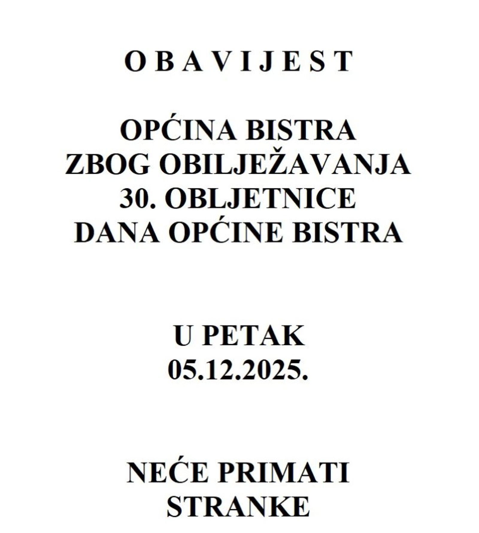 OBAVIJEST - fotografija 1
