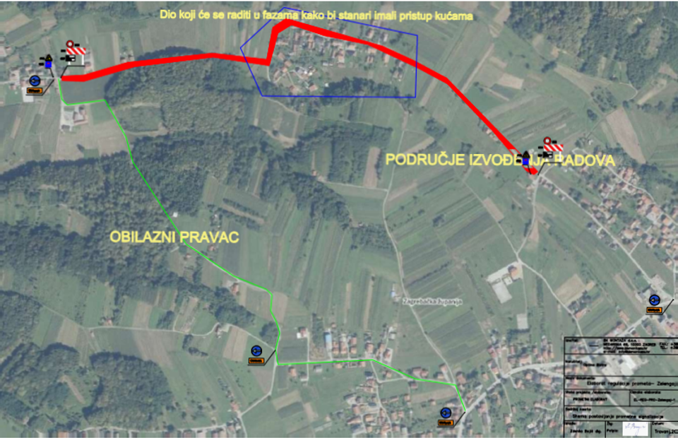 Privremena regulacija prometa - Ulica Zelengaj