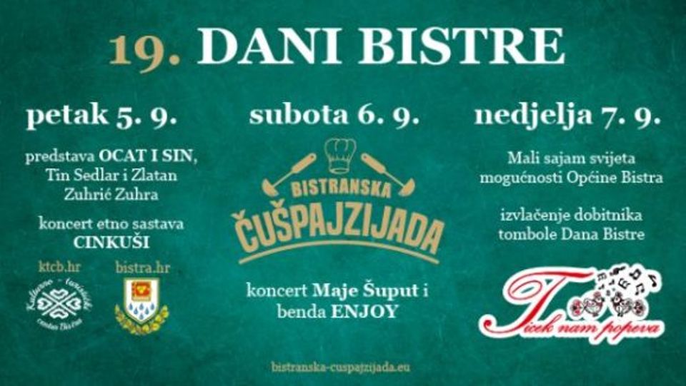 PRED VRATIMA JE JOŠ JEDNO IZDANJE MANIFESTACIJE DANI BISTRE, KOJA ĆE OVE GODINE OBILJEŽITI 19. ROĐENDAN!