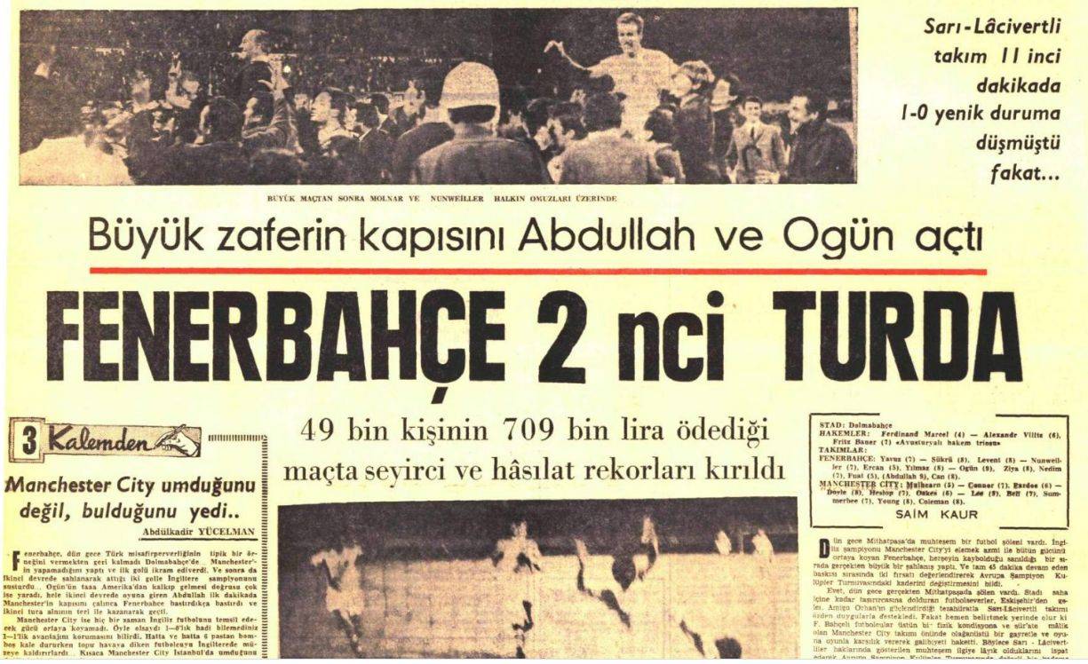 Fenerbahçe 2-1 Manchester City (1968)