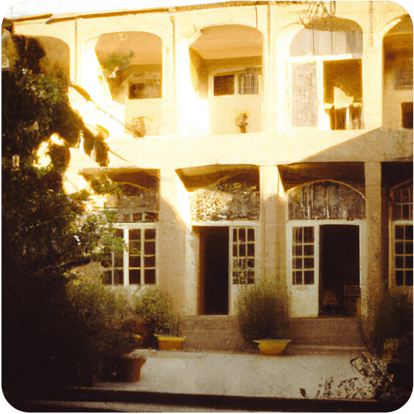 Nostalgic scene of a big, old house in Iran in the late 1970’s 35mm