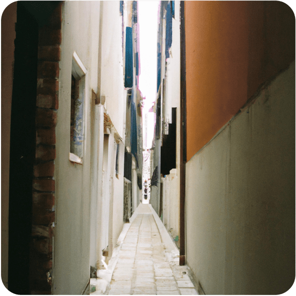 Scene from a memory about walking down a straight and narrow path, 35mm