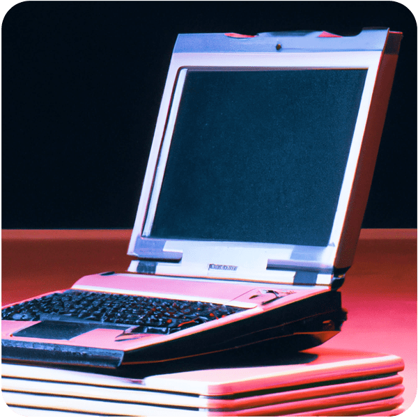 Scene from a memory about connecting a laptop to the internet in the 1990s