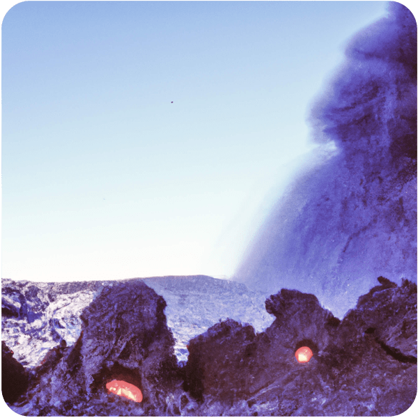 Scene from a memory about the eruption of Eldfell volcano in 1973, 35mm