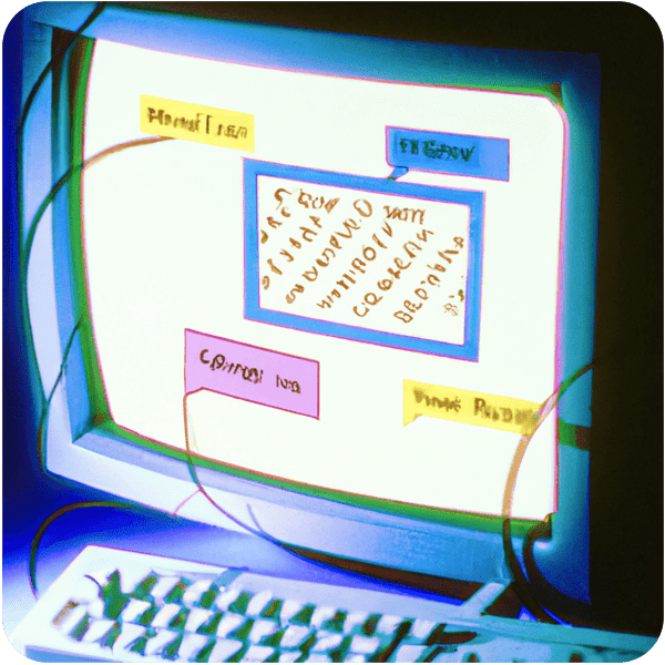 Visualisation of an online chatroom in the 1990s, 35mm
