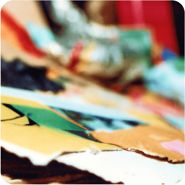 Close up of a GCSE art project in the early 90s, 35mm