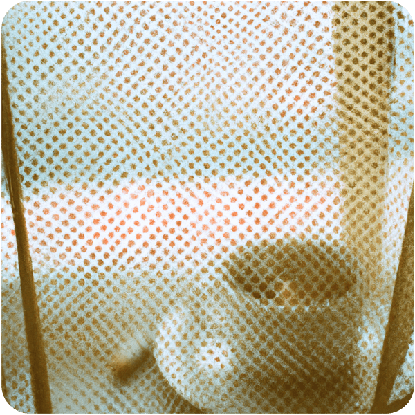 A cup of fruit tea and a black cherry rolled cigarette seen through a net curtain, 35mm