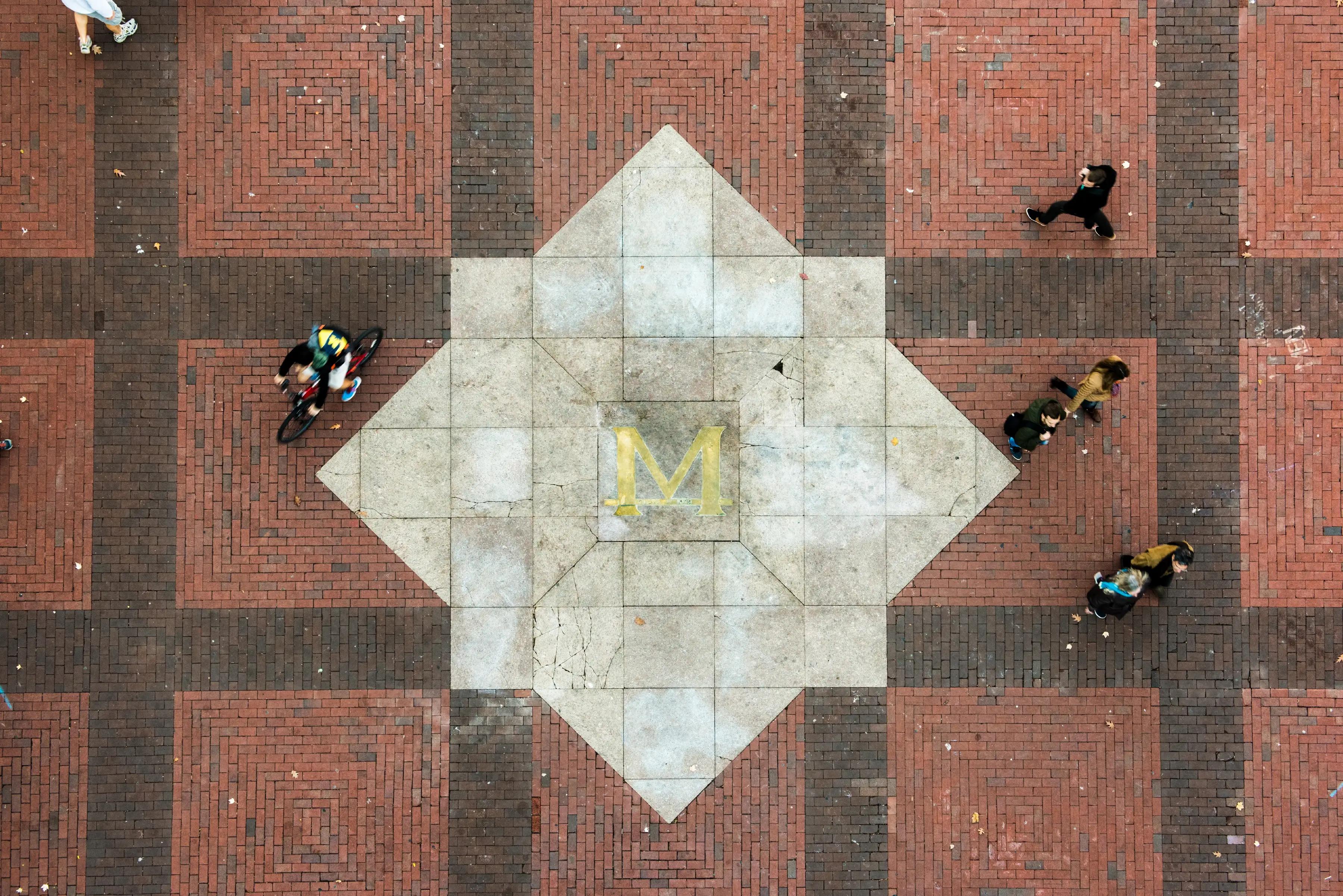Top down view of the diag on U-M's central campus